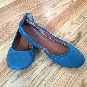 Lucky Brand Emmie Ballet Flats teal leather 7